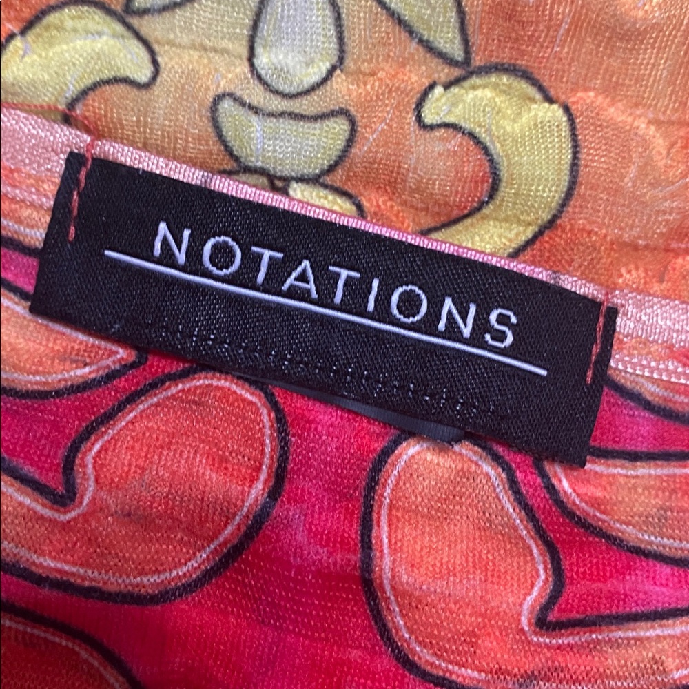 Notations Red, Orange & Yellow Floral design longsleeves blouse - Size Medium - Picture 5 of 9